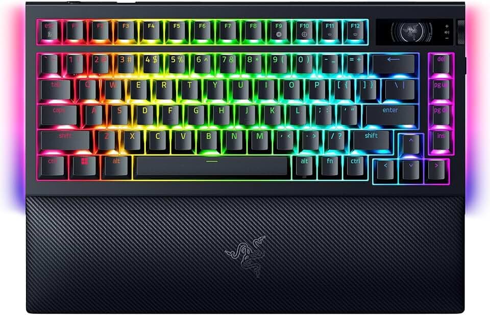 Razer BlackWidow V4 Pro 75% Wireless Gaming Keyboard, Orange Switches