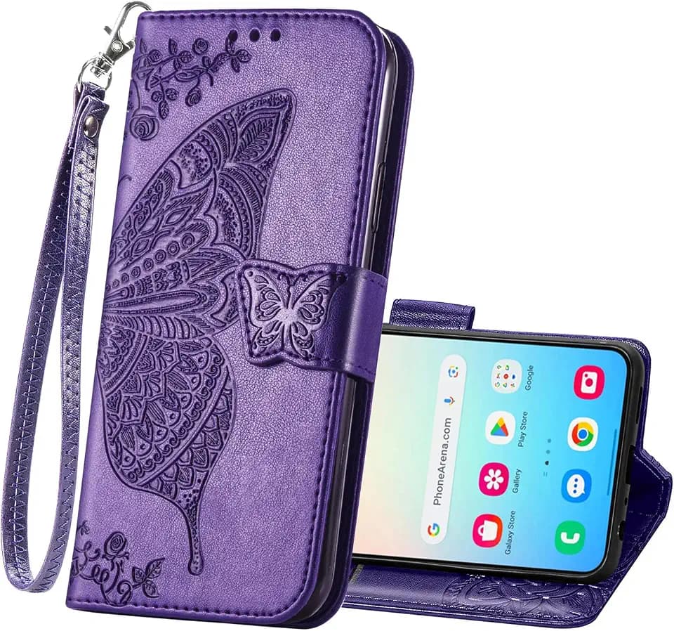 for Samsung Galaxy S25 Plus Phone Case Wallet Card Holder Purple