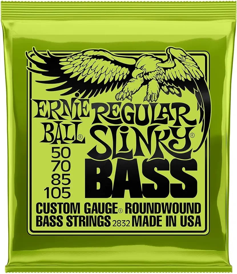 Ernie Ball Regular Slinky Nickel Wound Bass Guitar Strings, 50-105 Gauge (P02832)