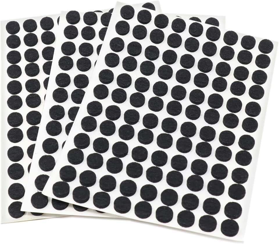 Adsamm® / 324 x Selbstklebende Filzgleiter/Schwarz/ø 10 mm/Rund/Möbelgleiter aus Filz mit 3.5 mm Stärke/Möbel- und Bodengleiter