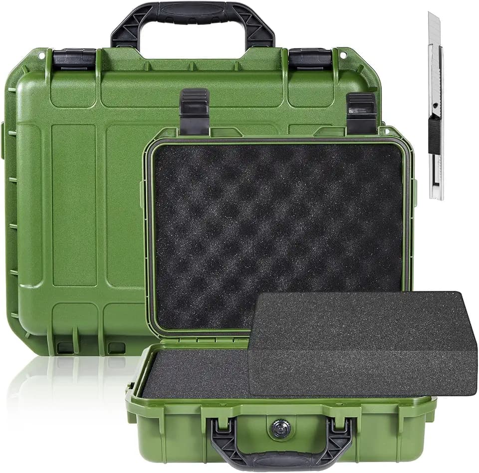 Relaxweex 16.3 x 12.4 x 6.5 Inch Hard Case, Grid Shell, Green
