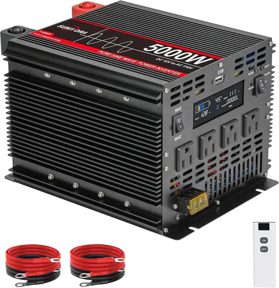 5000W Pure Sine Wave Power Inverter 12V DC to 110V/120V AC