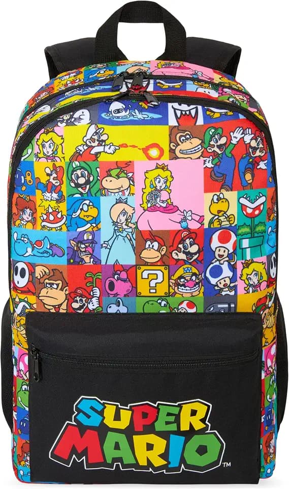 Get Trend Fortnite | Super Mario Kids Backpack, Boys Lightweight 18in Book Bag, Padded Straps Travel School Bag Gamer Gifts