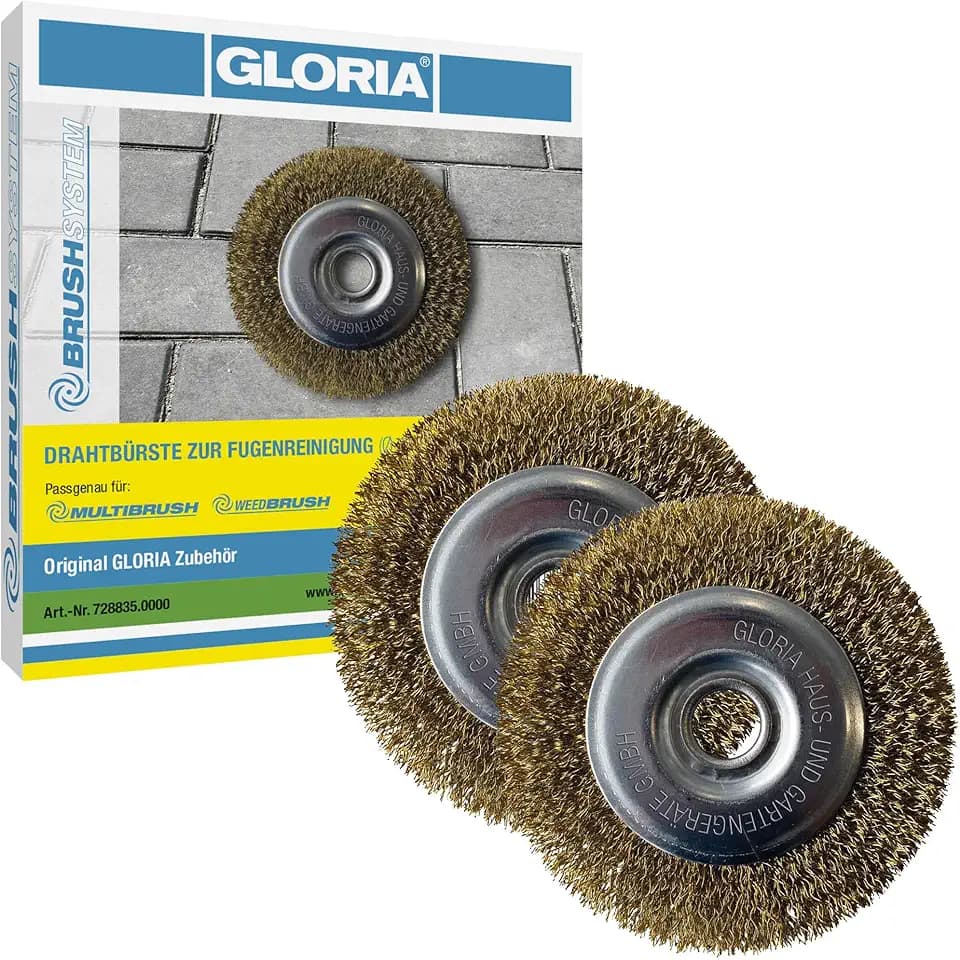 Gloria Stahldraht-Fugenbürste 2er Set | Ersatzbürste MultiBrush, WeedBrush