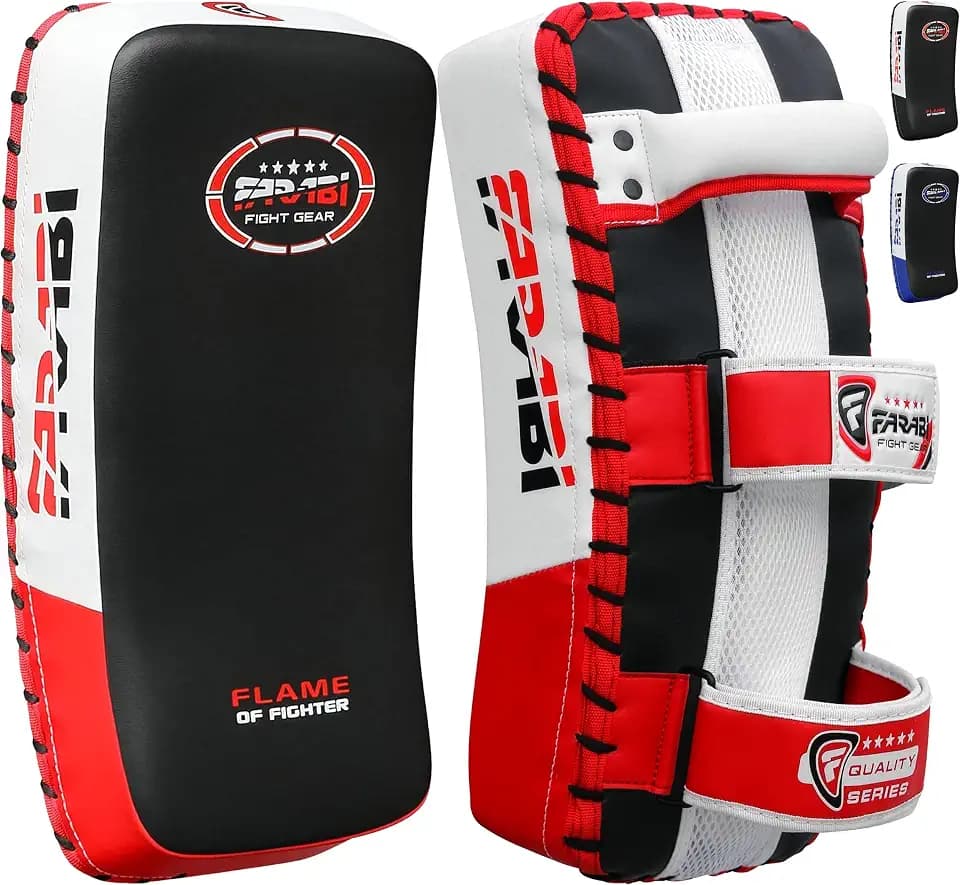 Farabi Sports schlagpolster für Coaching, Training, Kickboxen Curved Kick Pads, schlagpolster Kampfsport trittpolster MMA Muay Thai Pads