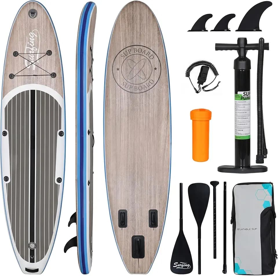 YUSING Inflatable Stand Up Paddle Board, Non-Slip Deck SUP Paddle Board with SUP Accessories & Backpack, Portable Standing Boat for Youth & Adult