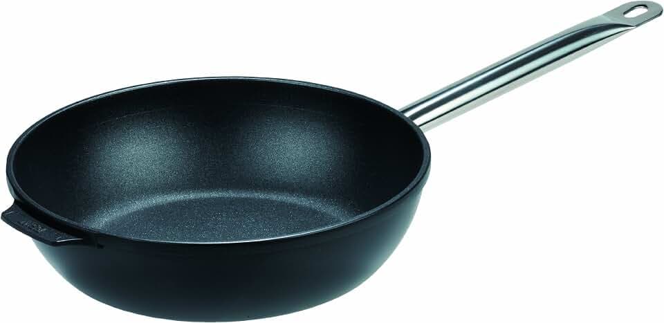 GSW 163248 GastroTraditionell TITANIUM Sauteuse mit Edelstahlgriff - 24cm, Schwarz