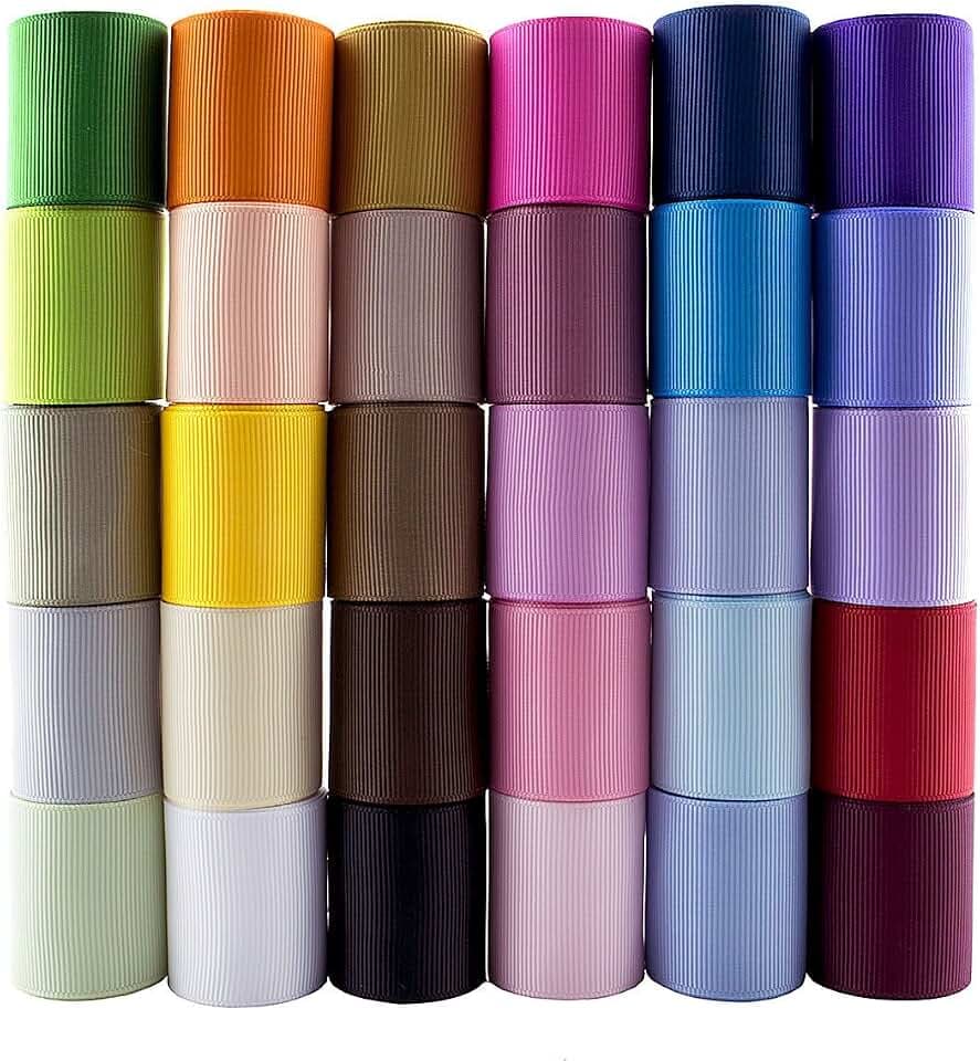 Summer-Ray 60 Yards (54,8 Meter) Grosgrain-Band-Set – 1,5 Zoll (38mm) Breite – 30 Farben, je 2 Yards – Polyester, farbecht & maschinenwaschbar – Ideal für Basteln, Nähen & DIY-Projekte