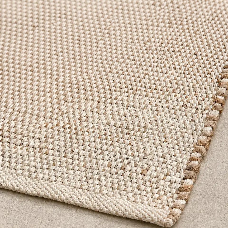 Jute Cotton Hand Woven Area Rug (6' x 9' Natural)