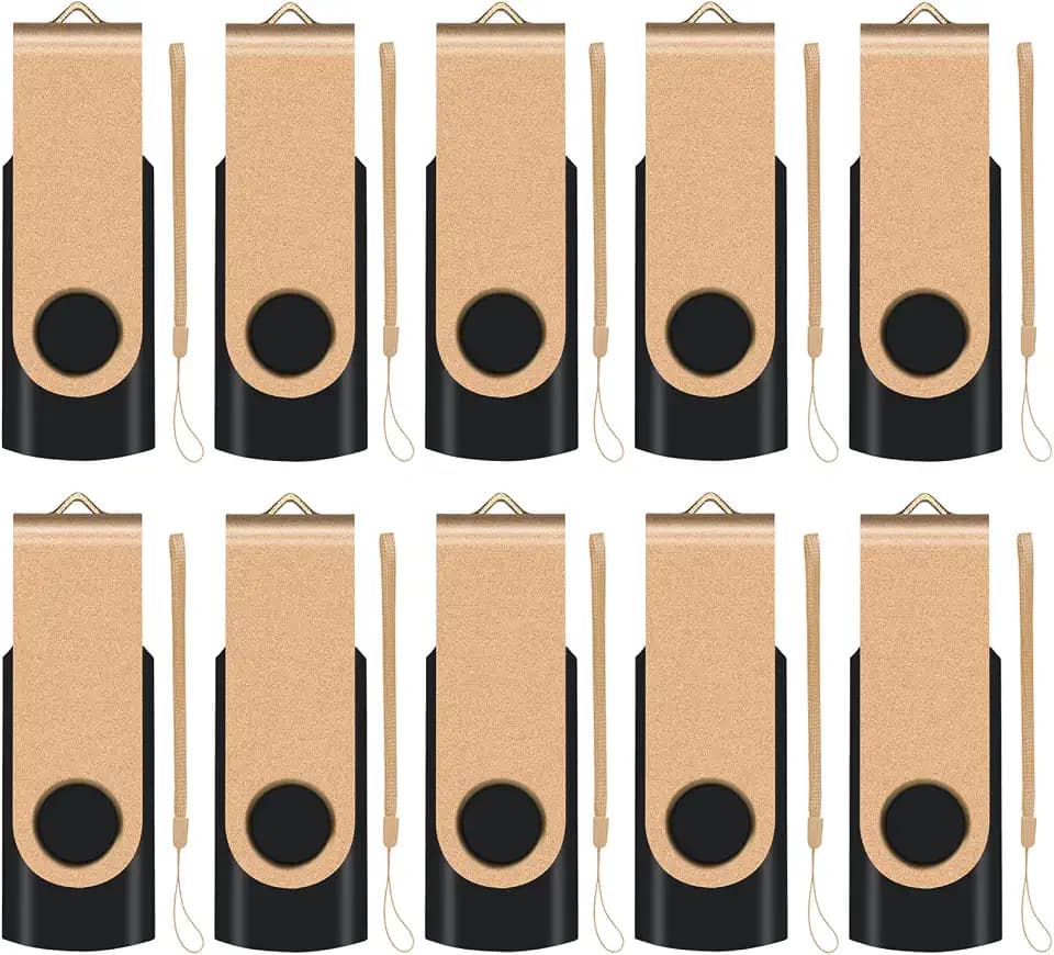 EASTBULL 32GB USB-Stick 2.0 Flash Laufwerke Speicherstick, 10 stück Gold