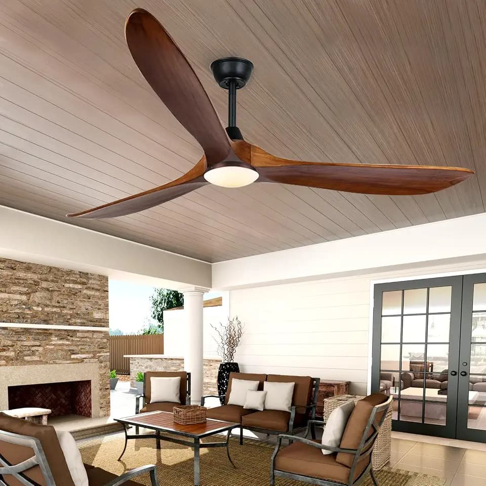70 inch Wood Ceiling Fans with Lights and Remote, 8852 High CFM