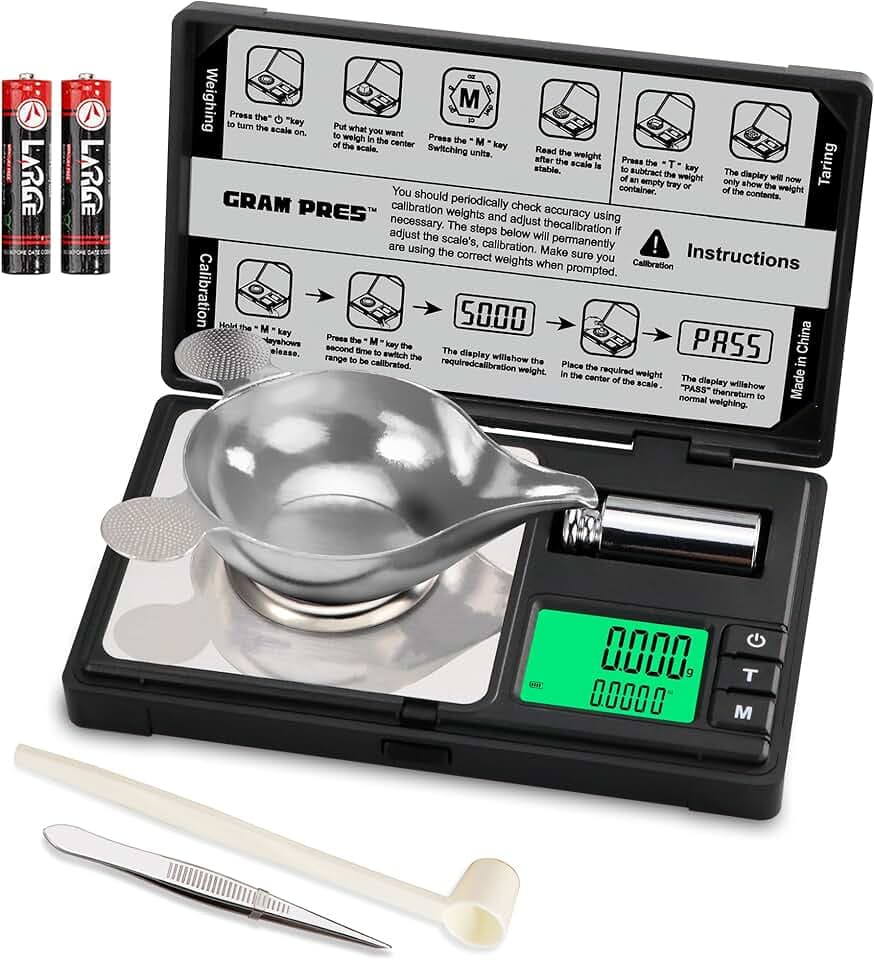 GRAM PRES Hochpräzise Milligramm-Waage, 50g/0.001g Digitale Mini-Taschen