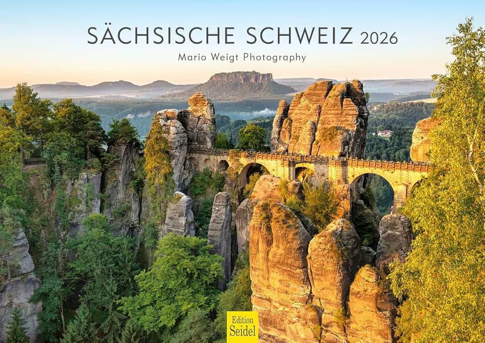 Edition Seidel Premium Kalender Sächsische Schweiz 2026 Format DIN A3 Wandkalender Deutschland Sachsen Basteigebiet Affensteine Mario Weigt