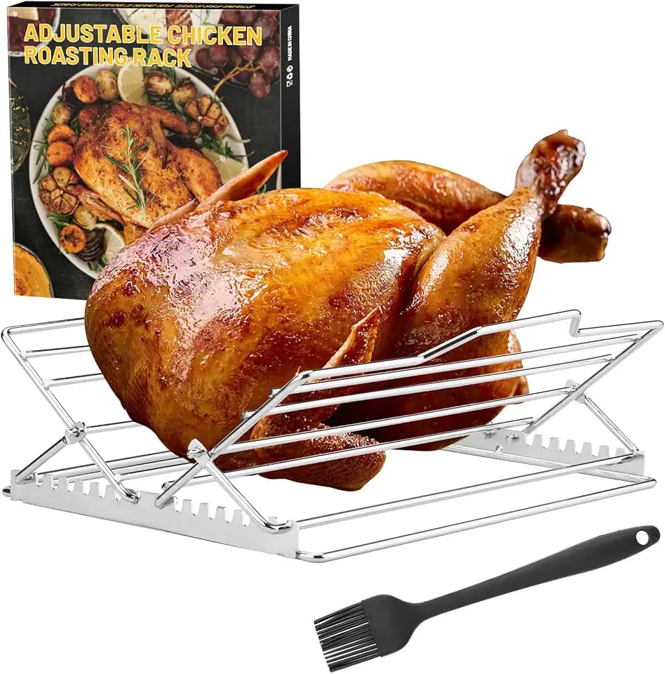 Adjustable Chicken Roasting Rack,Non-Stick Roasting andCooling Rack