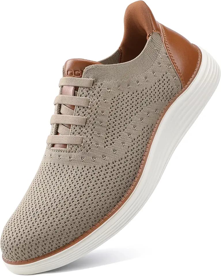 VILOCY Men's Slip on Casual Dress Tennis Walking Shoes Ease in Laceless Fashion Sneakers Breeze Business Oxfords