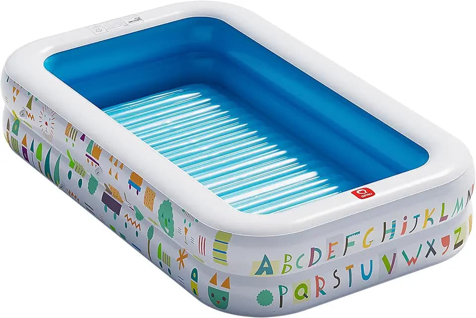 QPAU Kiddie Pool, Alphabet and Number Design, 65 x 39 in, Blue