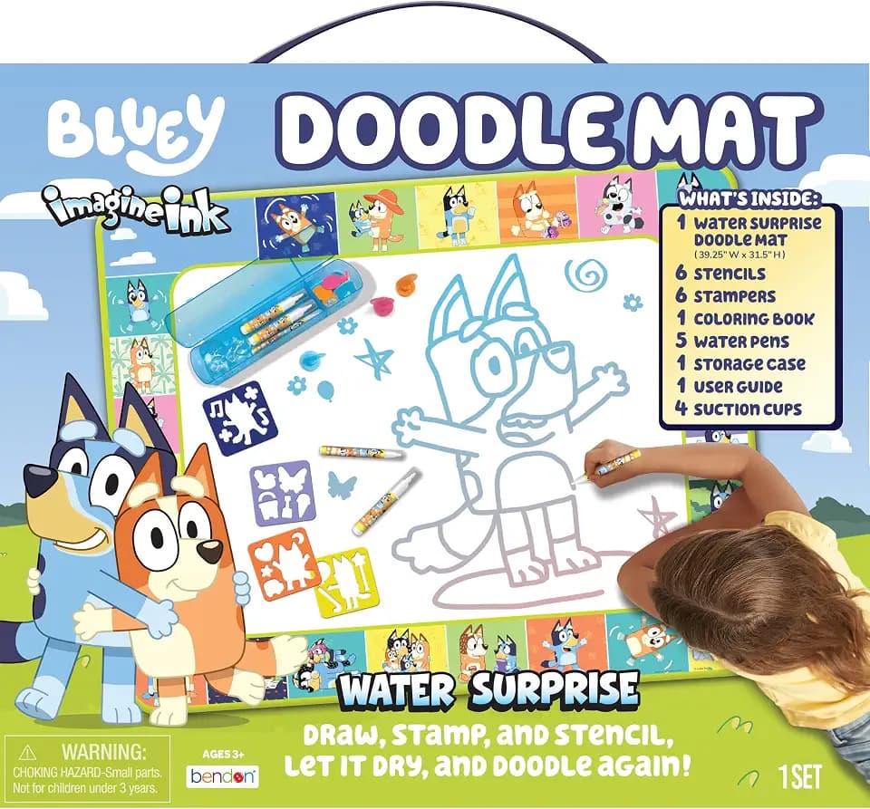 Bluey Imagine Ink Water Surprise Doodle Mat - Draw, Stamp, and Stencil