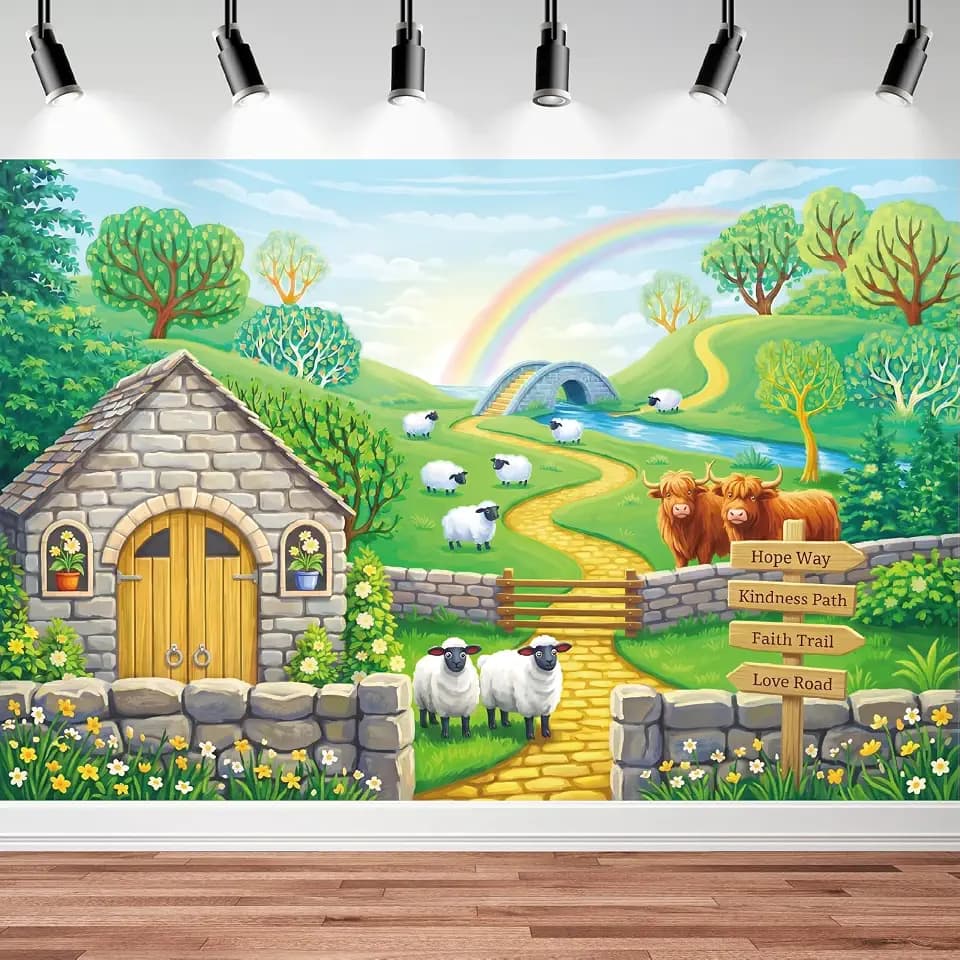 Lounsweer VBS 2026 Emerald Isle Backdrop 9x6ft VBS Decorations