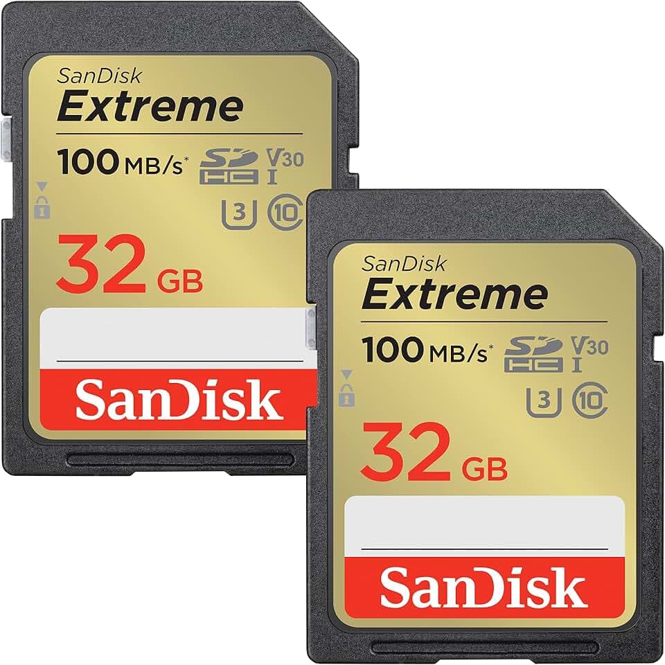 SANDISK Extreme SDHC Speicherkarte 32 GB, bis zu 100 MB/s Lesen, 2er-Pack