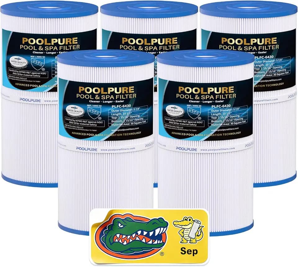 POOLPURE C-6430 Spa Filter Replaces 31489, PWK30, Filbur FC-3915, 5 Pack