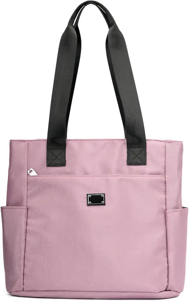 REDSINDA Women Tote Bag with Zipper Nylon Overnight Handbag Multiple Pockets Waterproof Shoulder Bag for Work Travel
