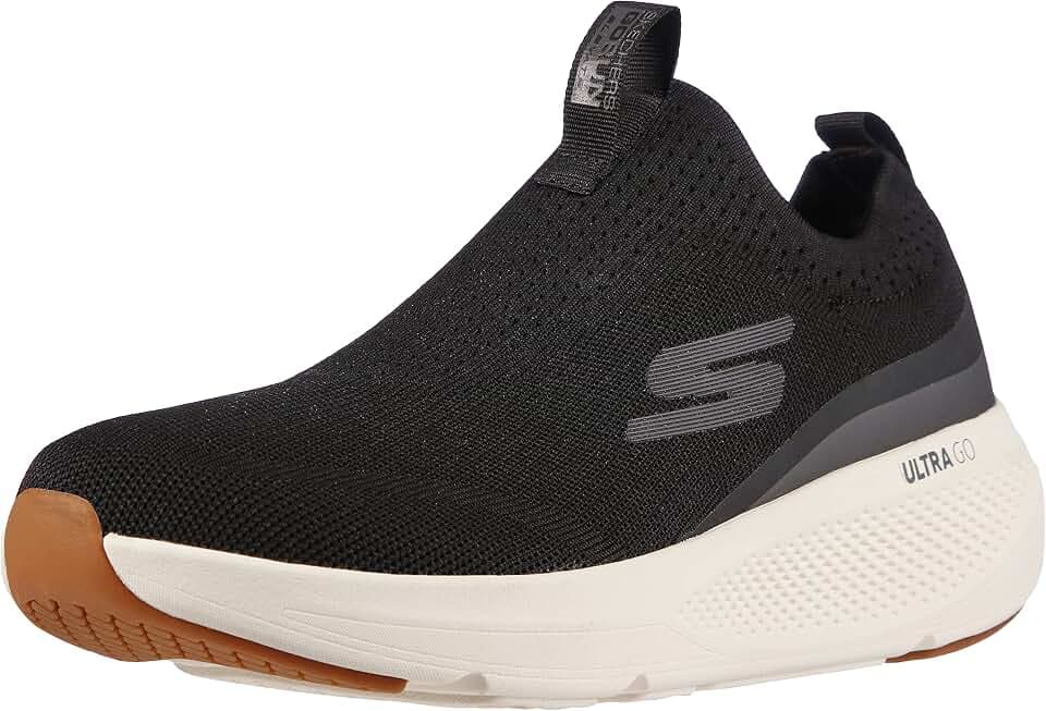 Skechers Herren GOrun Elevate Lauf-und Wanderschuh zum Reinschlüpfen Sneaker, schwarz/weiß, 42.5 EU