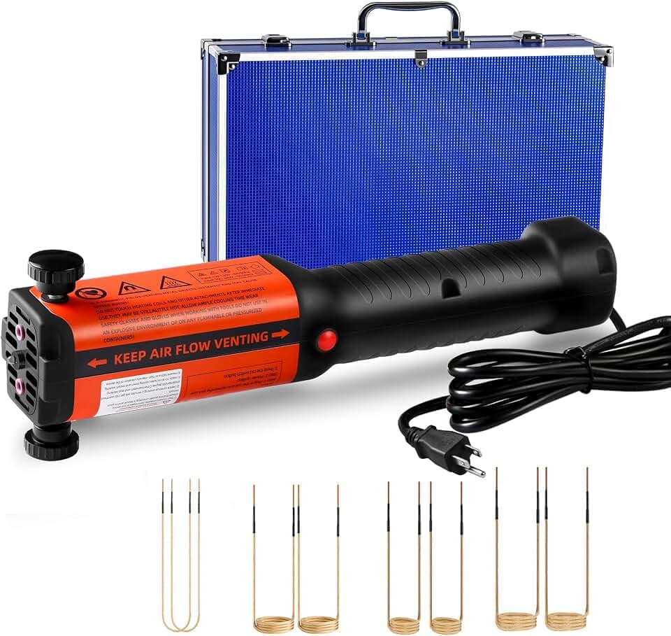 Induction Heater Bolt Removal Tool, 1500W 110V Handheld Magnetic Induction Heater Tool with 8 Coils, 25S Fast Heating Bolt Heater Tool for Rusty Screw Removing, Stuck Nuts & Bolts