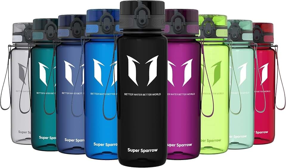 Sparrow Trinkflasche 500ml/750ml/1L - BPA-frei Tritan Wasserflasche 1-Klick