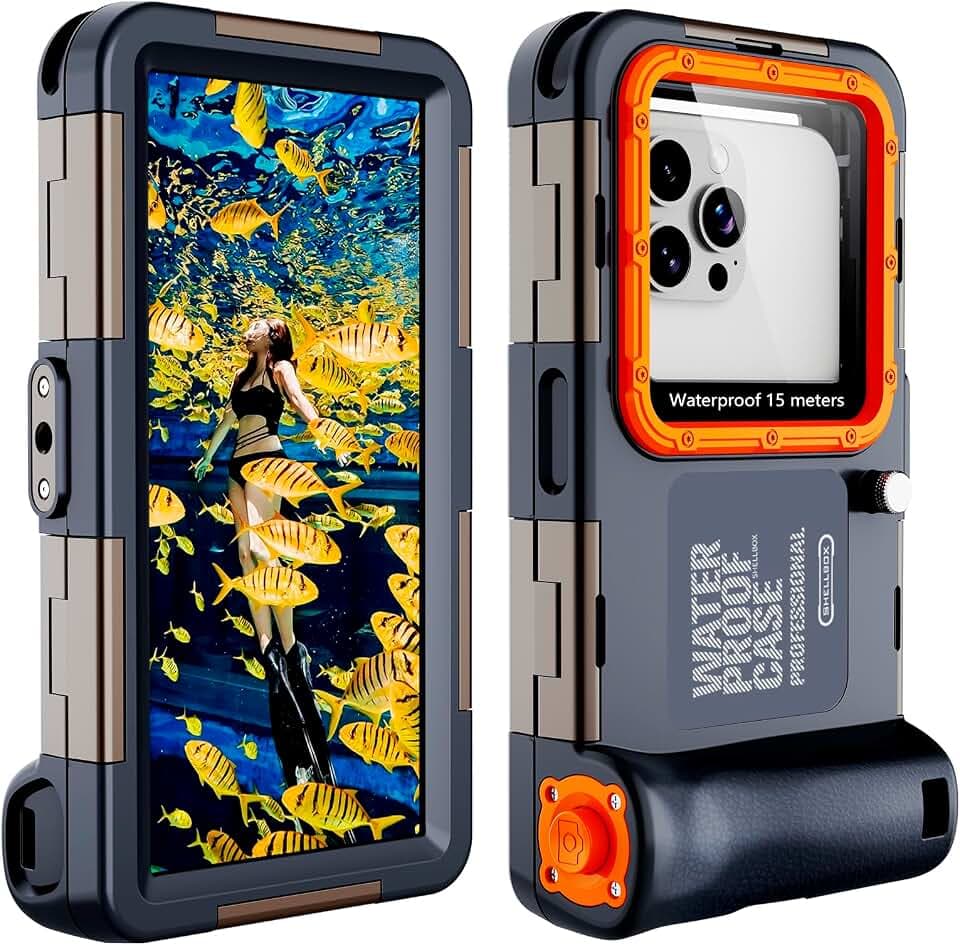 ShellBox wasserdichte Handyhülle Unterwasser Wasserfeste 15m Handy Wasserschutzhülle Handytasche Wasserdicht Schwimmen Baden nur für iPhone 18 Pro 18 Pro Max 17 Pro 17 Air 16e 16 Pro 16 17 Pro Max