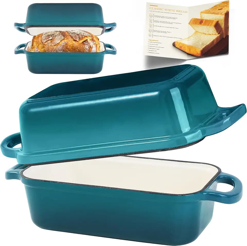Cast Iron Loaf Pan with Lid, 9x5 Loaf Pans for Homemade Bread