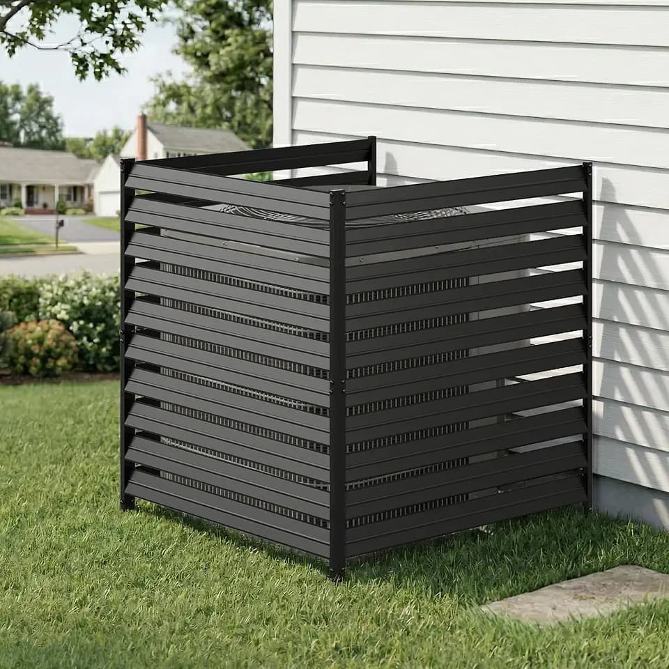 Metal Air Conditioner Fence 3 Panels - 38" W x 40" H Outdoor Privacy Screen