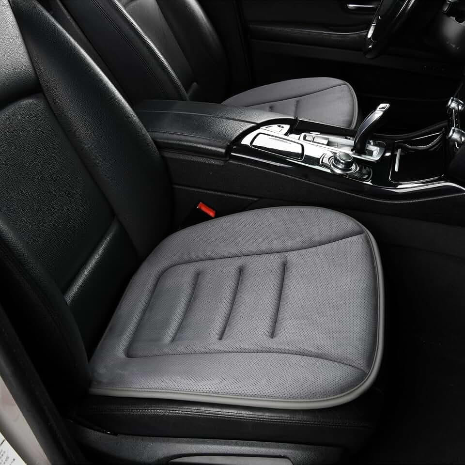 KAYI Car Seat Cushion, Memory Foam Car Seat Cushion, Anti Slip Rubber Bottom Car Seat Cushions for Driving, Suitable for Car and Office Chairs (Grey)