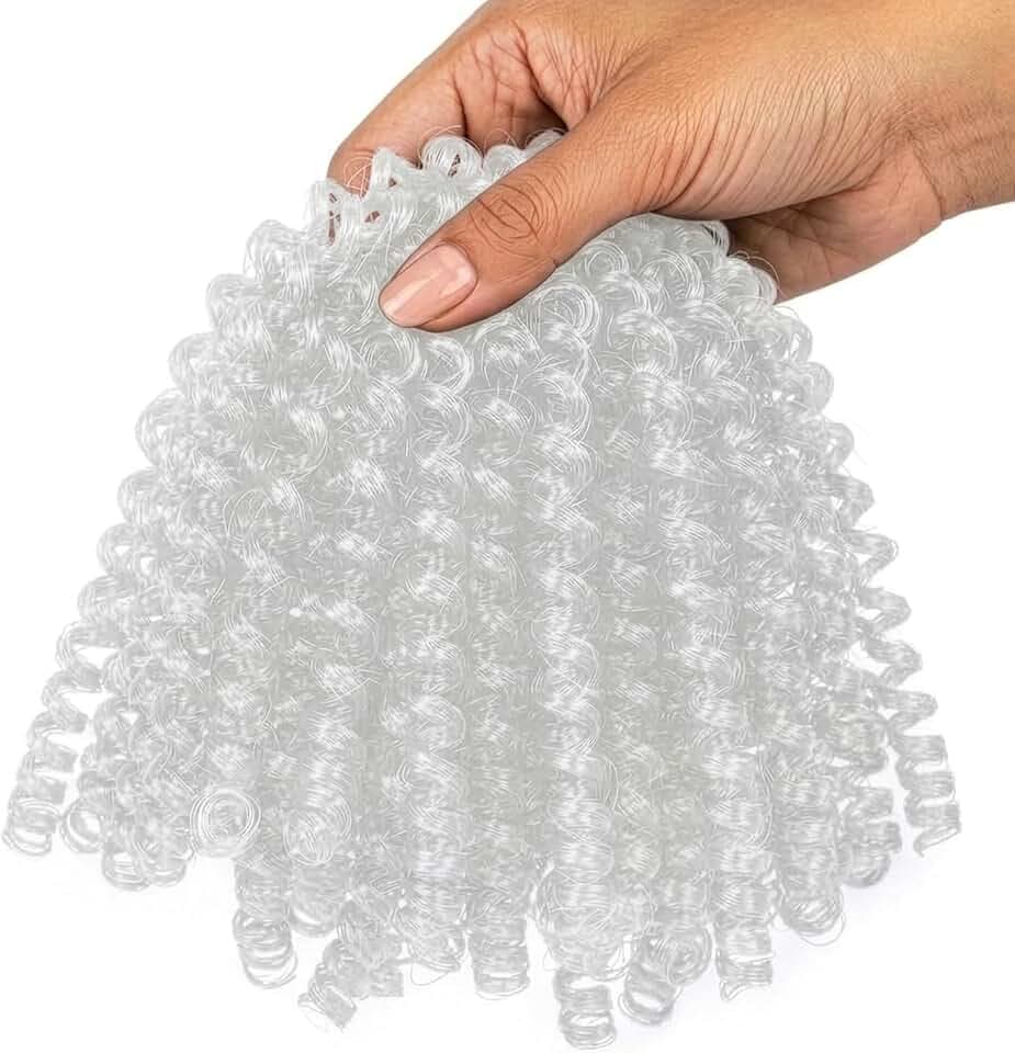 Hygloss 4 oz Curly Doll Hair for Crafts White- Premium Synthetic Hair for Doll Making, Puppets, and Arts & Crafts Projects – Easy Application
