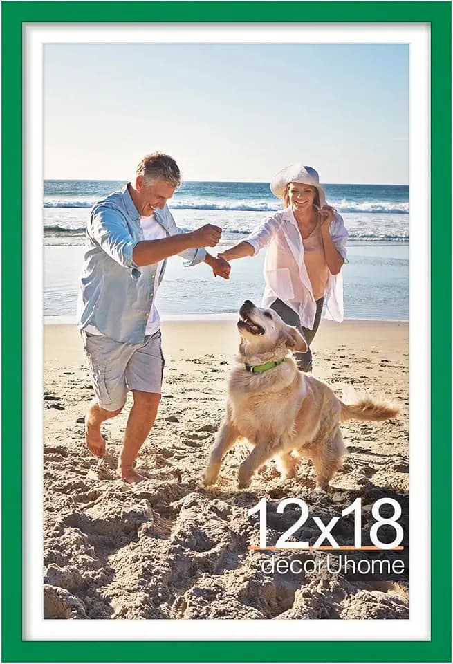 decorUhome 12x18 Picture Frame Fits 11x17 Photos with Mat, Green