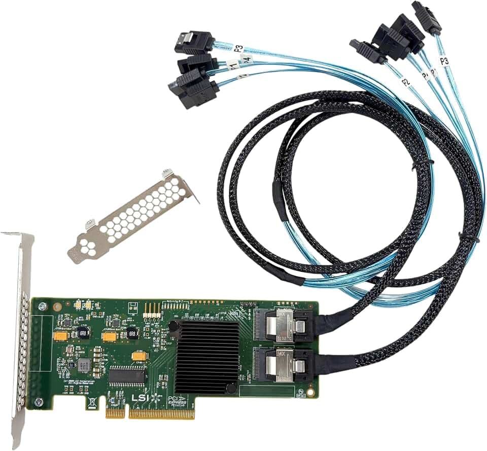 LSI 9211-8I PCI Express 2.0 PCIe X8 IT Mode with SATA Cables