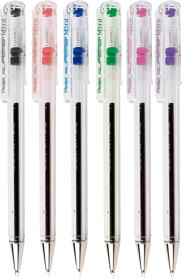 Pentel Superb Kugelschreiber (schwarz, blau, grün, pink, rot, violett, Multi)