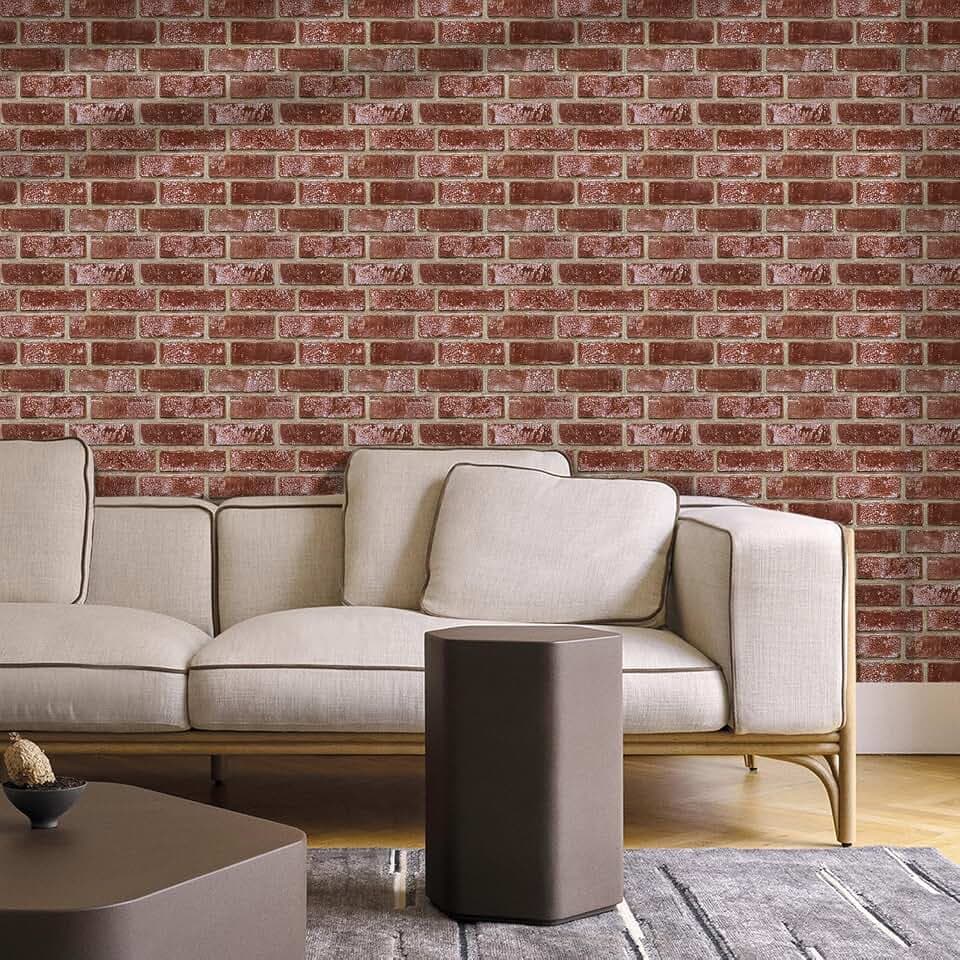 Commomy Faux Brick Peel and Stick Tiles 10 pcs of 12" x 12"