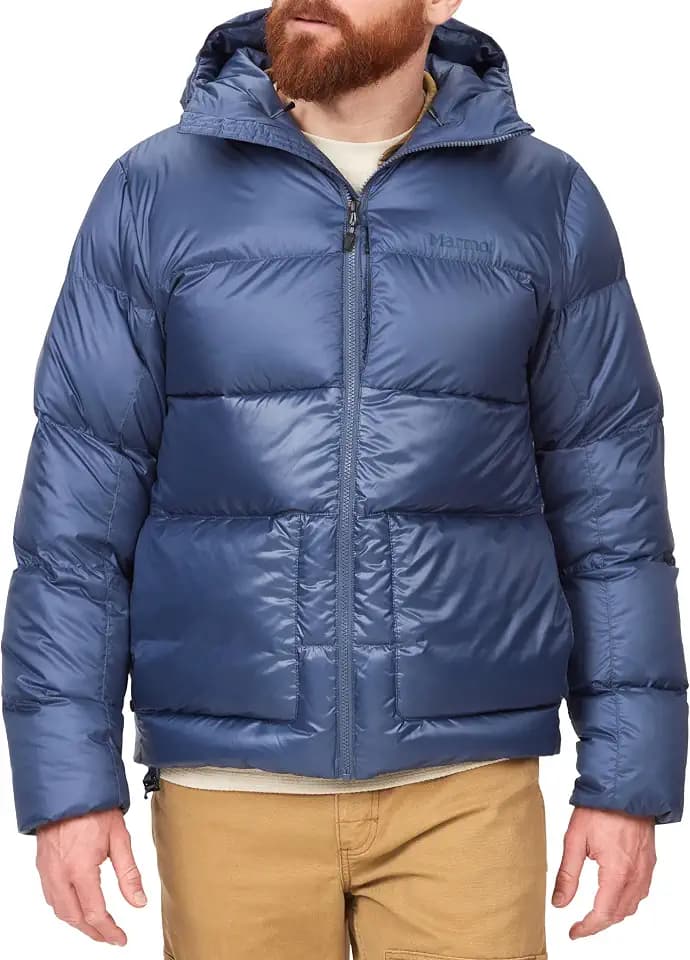 Marmot Herren Guides Down Hoody, Leichte Daunenjacke, warme Winterjacke, wasserabweisende Steppjacke, winddichte Funktionsjacke, klein packbare Outdoorjacke mit Kapuze