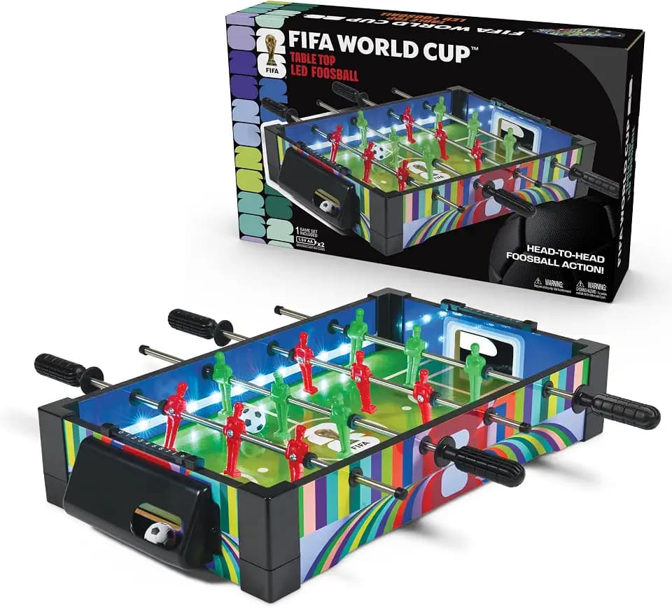 EastPoint Mini Foosball Table, LED Playfield, 2 Foosballs, Soccer Game