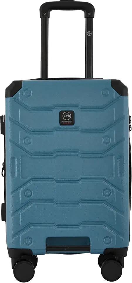Wrangler ATG Trailway Expandable Hardside Luggage, Storm Blue, 22" Carry-On