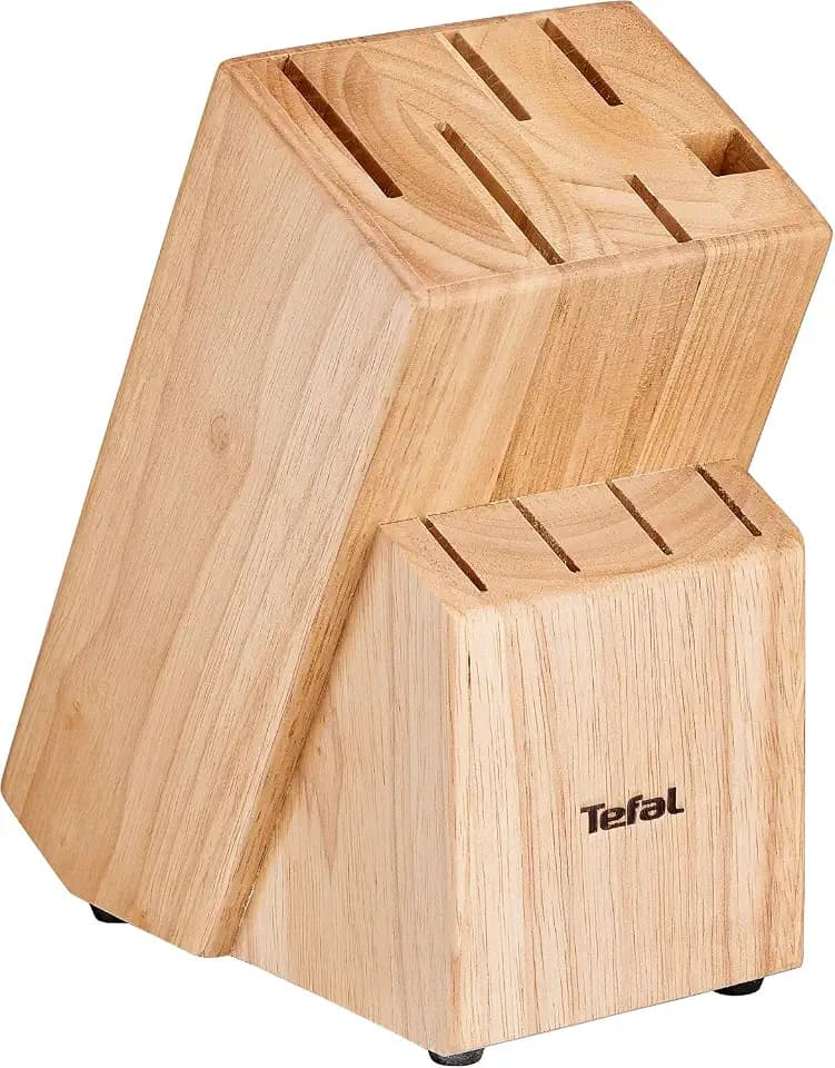 Tefal Messerblock aus Holz ohne Messer, 10 Steckplätze, Universal-Messerblock, Limited Edition, Naturholz