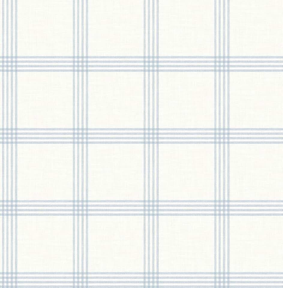 Chesapeake Twain Light Blue Plaid Wallpaper, 4134-26995