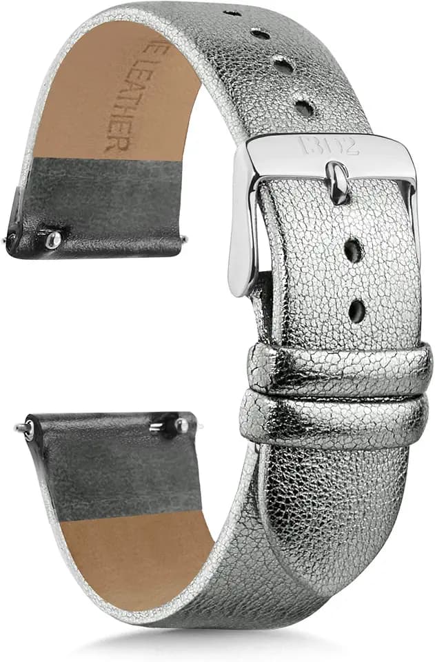 Leather Watch Bands for Women and Men, Quick Release Watch Band, 12mm,14mm,16mm,18mm,20mm and 22mm Easy Interchangeable Strap