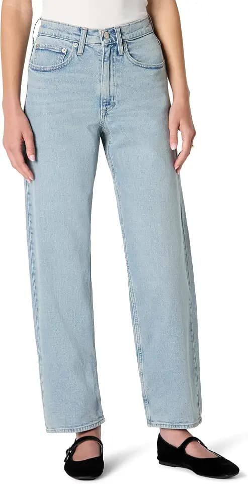 Amazon Essentials Damen Barrel-Jeans mit Hohem Bund, 73,7cm Beininnenlänge