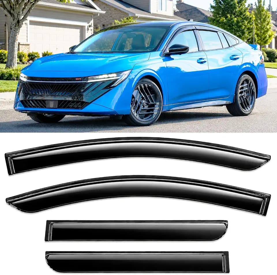 2026 2027 Tape-On Rain Guards for Nissan Sentra Side Window Visor Deflectors Extra Thick Vent Shades S SV SR SL