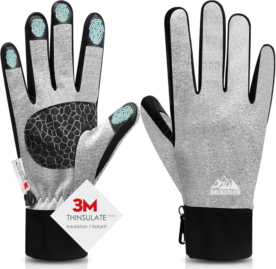 Bruvoalon Winter Gloves for Women & Men, 3M Thermal Insulation, Lycra Fabric, Touchscreen, Anti-Slip