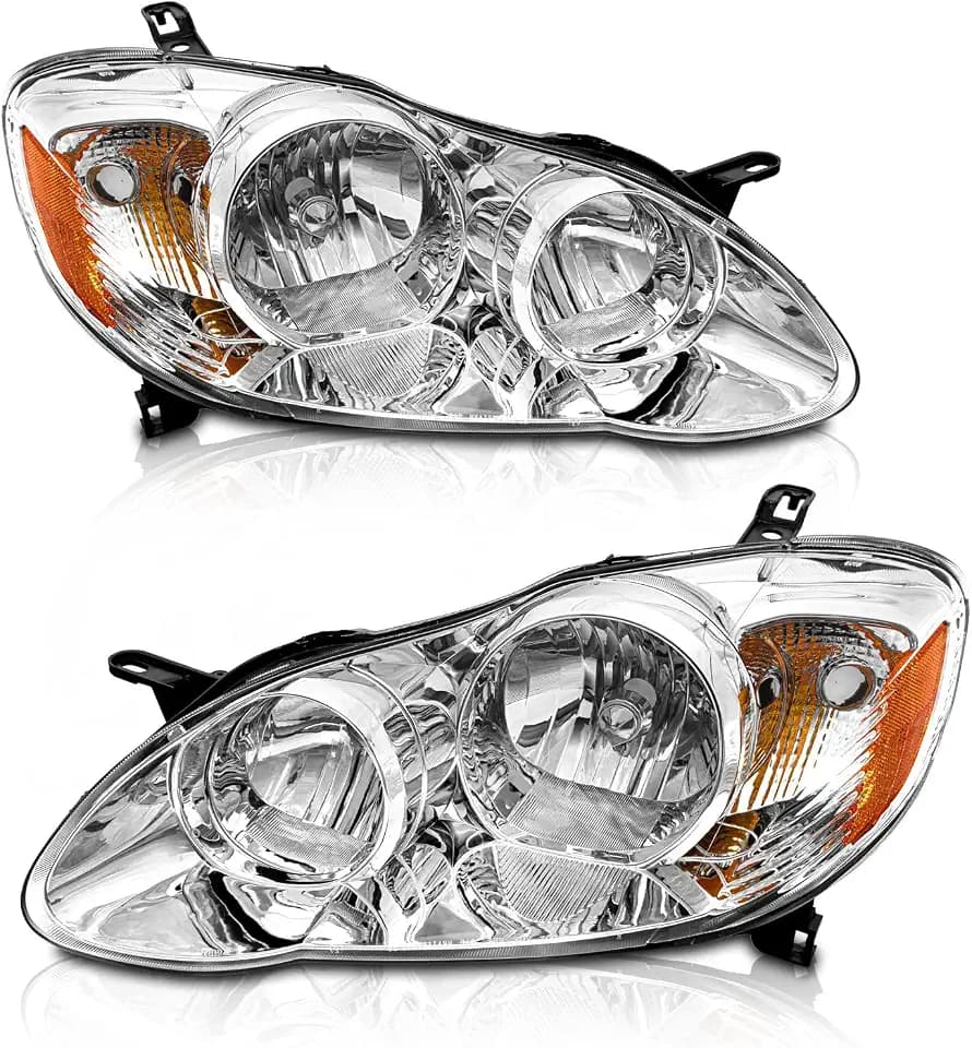 for 2003-2008 Toyota Corolla Headlights Chrome Pair
