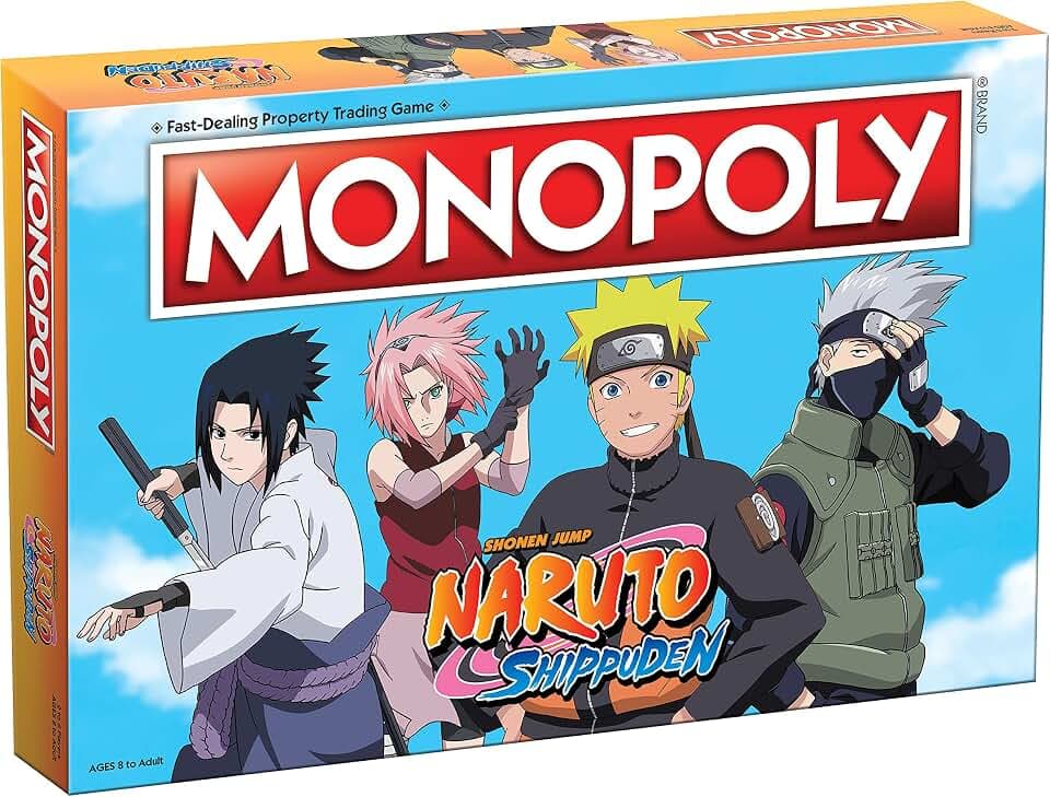 USAOPOLY Monopoly Naruto Monopoly-Spiel zum Sammeln, mit japanischer Manga-Serie, vertraute Orte und ikonische Momente aus der Anime-Show, mehrfarbig