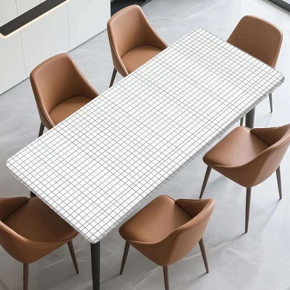 Rectangle Fitted Table Cover with Elastic Edge Fits 4 Foot Tables