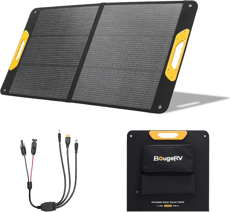 BougeRV N-Typ Solarpanel Faltbar 100W mit XT60/DC5521/DC7909 Ausgäng